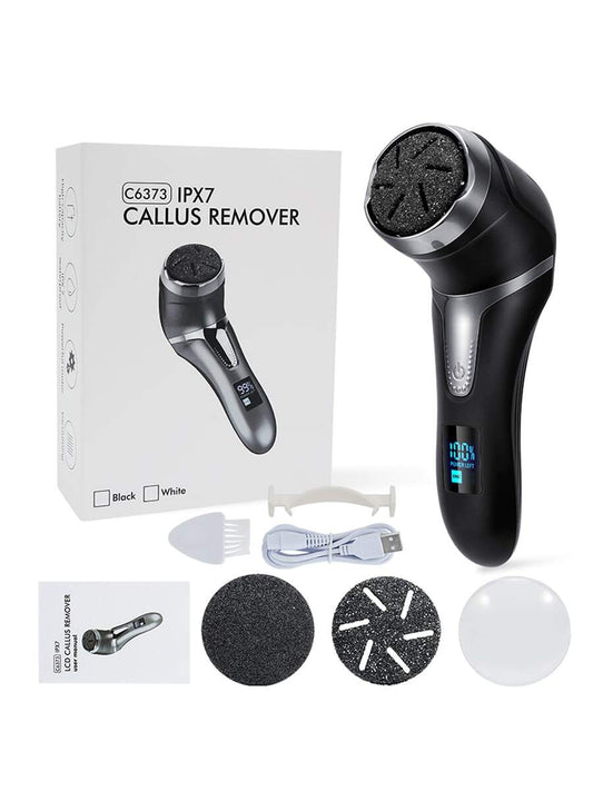 1pc Usb Rechargeable 1200mah Portable Electric Foot File With Vacuum Function, 2 Speed Settings, High Battery Life, High-speed 2200rpm, Digital Display Screen, Black Color