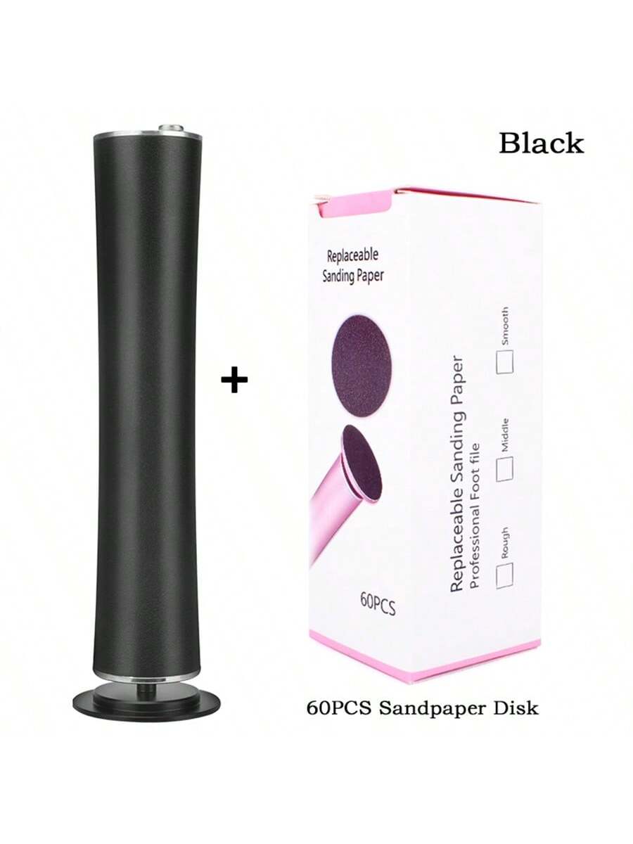 1pc Usb Rechargeable 2500mah Electric Foot File Callus Remover, Powerful Motor, Aluminium Body, Portable, For Removing Hard Skin And Calluses, Gentle Foot Care Tool