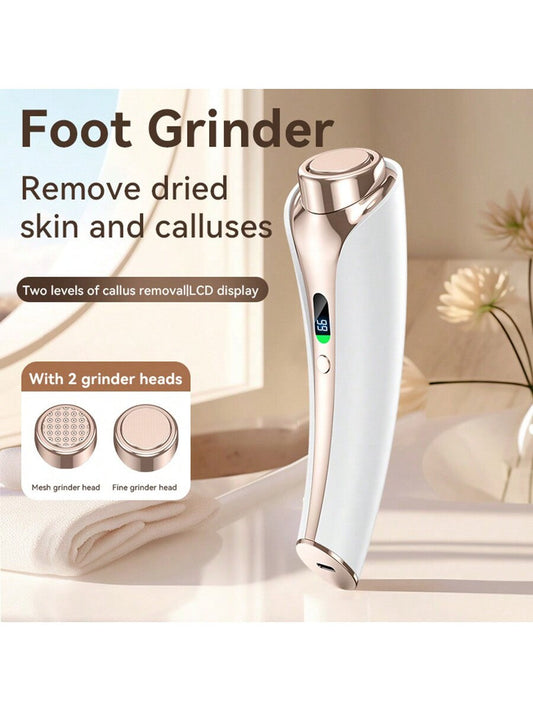 1 Electric Foot Grinder With Display Screen; Glass Grinding Head, Quickly Removes Calluses, And Has A Longer Service Life; Silent Design, Noise Free Motor With Strong Power And Long Service Life; Two Adjustable Speeds; 360 Degree Horizontal Rotation;