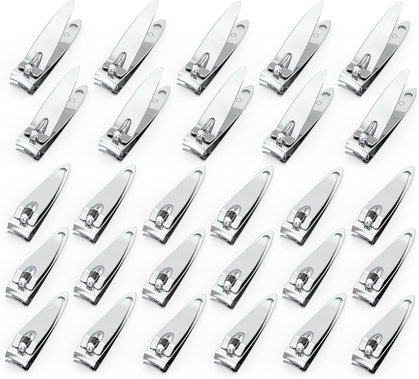 100 Pieces Nail Clippers Flat Toenail Clippers Stainless Steel Toenail Clippers Manicure Pedicure Sturdy Trimmer Set for Men and Women