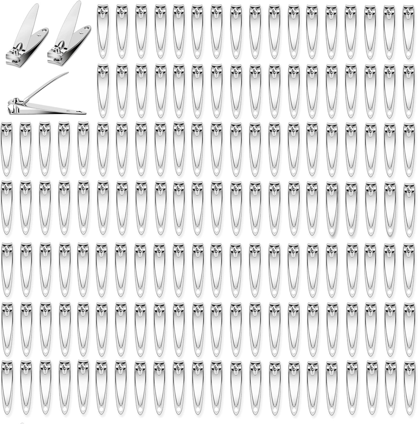 200 Pack Fingernail Clippers Nail Clippers Bulk Flat Edge,Portable Stainless Steel Nail Tip Cutter Manicure Kit for Adult,Toe Nail Clippers Bulk for Women Man Homeless Care Supplies